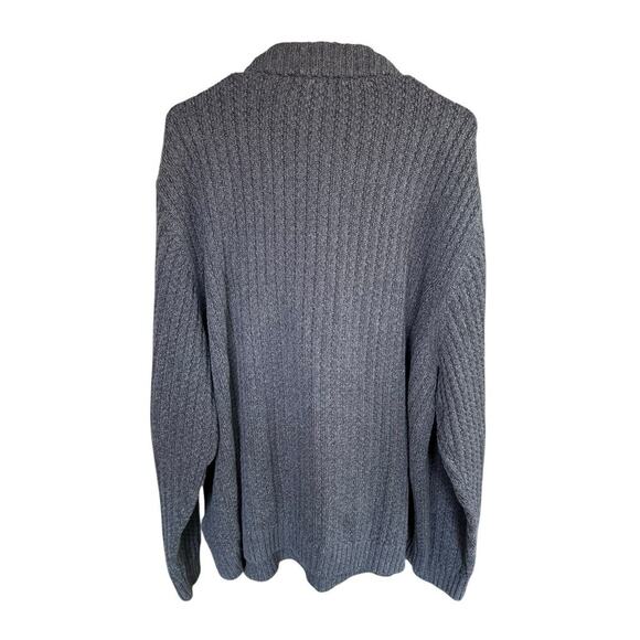 Eddie Bauer Mens Fisherman Sweater XL Pull Over Cable Knit Blue Fishermancore - Picture 3 of 7